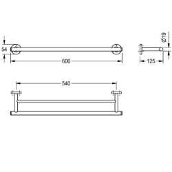 Bild von KWC MEDIUS MEDX002HP Doppelhandtuchstange Material:Edelstahl, Materialtyp:1.4301 Chromnickelstahl V2A, Gesamttiefe:125 mm, Art.Nr. : 2000106245