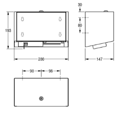 Bild von KWC EXOS. EXOS676W WC-Doppelrollenhalter Maximale Tiefe/Durchmesser Verbrauchsmaterial:120 mm, Maximale Breite Verbrauchsmaterial:100 mm, Füllmenge:2, Art.Nr. : 2030034670