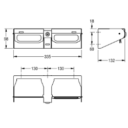 Bild von KWC CHRX676N WC-Rollenhalter Maximale Tiefe/Durchmesser Verbrauchsmaterial:140 mm, Maximale Breite Verbrauchsmaterial:140 mm, Füllmenge:2, Art.Nr. : 2030028851