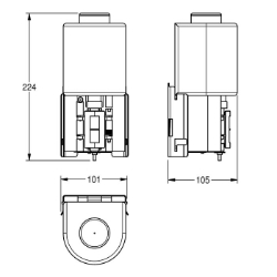 Bild von KWC EXOS. ZEXOS625K Umrüstkit auf EXOS625 Gesamttiefe:105 mm, Gesamthöhe:107 mm, Gesamtbreite:101 mm, Art.Nr. : 2030022954