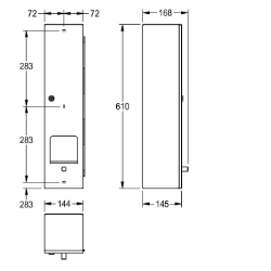 Bild von KWC RODAN RODX674B WC-Rollenhalter Maximale Tiefe/Durchmesser Verbrauchsmaterial:110 mm, Maximale Breite Verbrauchsmaterial:110 mm, Füllmenge:4, Art.Nr. : 2030002104