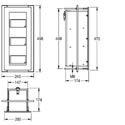 Bild von KWC HEAVY-DUTY HDTX675E WC-Rollenhalter Maximale Tiefe/Durchmesser Verbrauchsmaterial:120 mm, Maximale Breite Verbrauchsmaterial:110 mm, Füllmenge:3, Art.Nr. : 2000103188