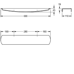 Bild von KWC STRATOS STRX624 Ablage Material:Edelstahl, Materialtyp:1.4301 Chromnickelstahl V2A, Materialstärke:2 mm, Art.Nr. : 2000102701