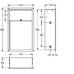 Bild von KWC RODAN RODX605EE Abfallbehälter Sackhalterung:optional, Füllvolumen:23 Liter, Klappe:nein, Art.Nr. : 2000101344