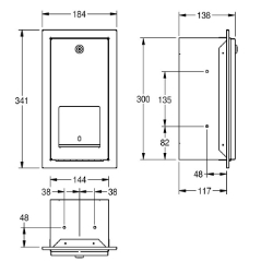 Bild von KWC RODAN RODX672E WC-Rollenhalter Maximale Tiefe/Durchmesser Verbrauchsmaterial:115 mm, Maximale Breite Verbrauchsmaterial:115 mm, Füllmenge:2, Art.Nr. : 2000090073