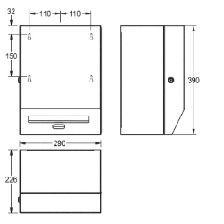 Bild von KWC RODAN RODX630 Papierhandtuchspender Maximale Tiefe/Durchmesser Verbrauchsmaterial:220 mm, Maximale Breite Verbrauchsmaterial:205 mm, Füllmenge:1, Art.Nr. : 2000090071