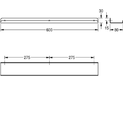 Bild von KWC HEAVY-DUTY TA600HD Ablage Material:Edelstahl, Materialtyp:1.4301 Chromnickelstahl V2A, Materialstärke:2 mm, Art.Nr. : 2000090054