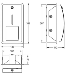 Bild von KWC STRATOS STRX672E WC-Rollenhalter Maximale Tiefe/Durchmesser Verbrauchsmaterial:120 mm, Maximale Breite Verbrauchsmaterial:100 mm, Füllmenge:2, Art.Nr. : 2000057400