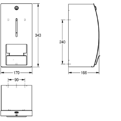 Bild von KWC STRATOS STRX671L WC-Rollenhalter Maximale Tiefe/Durchmesser Verbrauchsmaterial:140 mm, Maximale Breite Verbrauchsmaterial:115 mm, Füllmenge:2, Art.Nr. : 2000057397