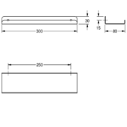 Bild von KWC HEAVY-DUTY AL300HD Ablage Material:Edelstahl, Materialtyp:1.4301 Chromnickelstahl V2A, Materialstärke:2 mm, Art.Nr. : 2000056718