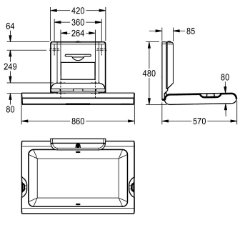 Bild von KWC CAMBRINO CAMB11HS Wickeltisch Klappbar:ja, Material:Kunststoff, Maximale Belastbarkeit:11 Kilogramm, Art.Nr. : 2030057693