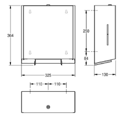 Bild von KWC EXOS. EXOS670X WC-Großrollenhalter Maximale Tiefe/Durchmesser Verbrauchsmaterial:295 mm, Maximale Breite Verbrauchsmaterial:105 mm, Füllmenge:1, Art.Nr. : 2030028245