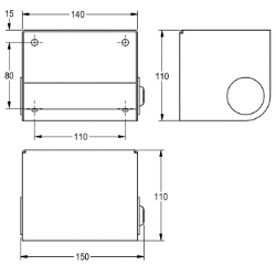 Bild von KWC HEAVY-DUTY HDTX0001 WC-Rollenhalter Maximale Tiefe/Durchmesser Verbrauchsmaterial:150 mm, Maximale Breite Verbrauchsmaterial:130 mm, Füllmenge:1, Art.Nr. : 2030005623