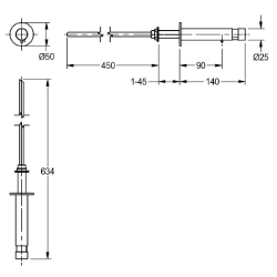 Bild von KWC SD110 Seifenspender Schloss:kein Schloss, Material:Messing, Gesamttiefe:634 mm, Art.Nr. : 2000102699