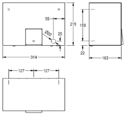 Bild von KWC RODAN RODX310 Händetrockner Luftgeschwindigkeit:nicht einstellbar, Luftmenge:274 Kubikmeter/Stunde, Eingangsspannung Hz:50 Hertz (1/Sekunde), Art.Nr. : 2000090055