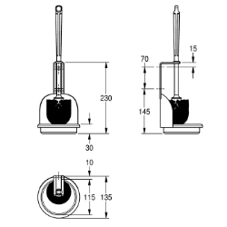 Bild von KWC BS686 WC-Bürstenhalter Bürstenfarbe:weiss, Material:Edelstahl, Materialtyp:1.4301 Chromnickelstahl V2A, Art.Nr. : 2000057078