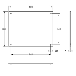 Bild von KWC HDTX0010 Spiegel Verdeckte Befestigung:ja, Material:Edelstahl, Materialtyp:1.4301 Chromnickelstahl V2A, Art.Nr. : 2030019878