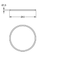 Bild von KWC ASEV1003 O-Ring, blau Gesamttiefe:43 mm, Gesamthöhe:1.5 mm, Gesamtbreite:43 mm, Art.Nr. : 2030042440