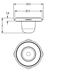 Bild von KWC ASXX1012 Siebdichtung 16 x 8 x 1,6 mm Gesamttiefe:16 mm, Gesamthöhe:8 mm, Gesamtbreite:16 mm, Art.Nr. : 2000104720