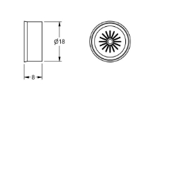 Bild von KWC ASXX1016 Durchflussmengenregler 6 l/min Gesamttiefe:18 mm, Gesamthöhe:8 mm, Gesamtbreite:18 mm, Art.Nr. : 2000104701