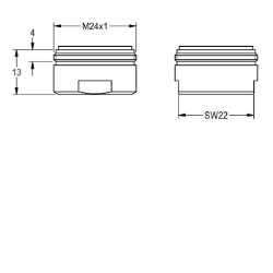 Bild von KWC ASXX1015 Luftsprudler 6,0 l/min Gesamttiefe:26 mm, Gesamthöhe:13 mm, Gesamtbreite:26 mm, Art.Nr. : 2000104691