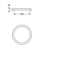 Bild von KWC ASXX9014 O-Ring 22 x 2 mm Gesamttiefe:26 mm, Gesamthöhe:2 mm, Gesamtbreite:26 mm, Art.Nr. : 2000104616