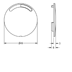 Bild von KWC ASET2005 Abdeckplättchen Gesamttiefe:49 mm, Gesamthöhe:6 mm, Gesamtbreite:49 mm, Art.Nr. : 2030048769