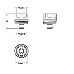 Bild von KWC ASEV2001 Adapter mit Sieb Füllmenge:1, Mengeneinheit:Stücke, Art.Nr. : 2030048629