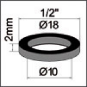 Bild von Dichtung zu Panzerschläuchen, EPDM/Beutel zu 10 Stk., 1/2", 10 x 18 x 2 mm, Art.Nr. : 78 1890 96