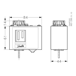 Bild von Danfoss - Thermostat KP78, 30 - 90°C, SPDT, Kap. 2 m, IP30, Art.Nr. : 060L118466