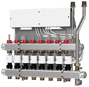 Bild von Danfoss EvoFlat Edelstahlverteiler SGC mit Icon-Regler mit 2 Heizkreisen, 230V, Art.Nr. :145H0922