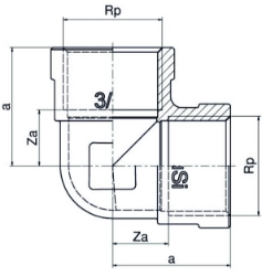 Bild von +GF+ Serie 8000 Gewindefittings Winkel 90° Siliziumbronze, Rp ″: 1, Art.Nr.: 768090006