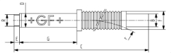 Bild von +GF+ GEBEF Typ 1110 flexibel, Aussengewinde Messing (Rg*), B mm: 40, Art.Nr.: 775011101