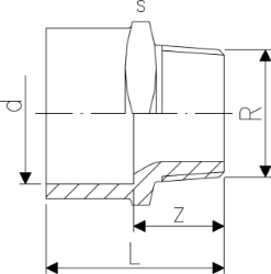 Bild von +GF+ Übergangs-Muffennippel egal PVC-U metrisch R, Grösse: 110‑4", Art.Nr.: 721910714