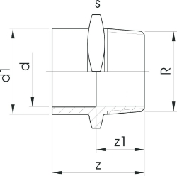 Bild von +GF+ Übergangsmuffennippel PVC-U metrisch R, Grösse: 12/16‑ 3/8", Art.Nr.: 721910555