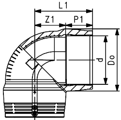 Bild von +GF+ ELGEF Plus Winkel 90° PE100 d75-180mm / SDR11, d mm: 140, Art.Nr.: 753101816