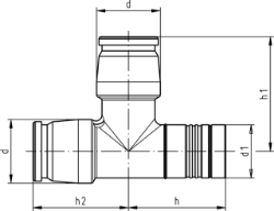 Bild von +GF+ iFIT T-Modul PPSU Mit Rohrkontur, d mm: 25/32 ‑ 32, Art.Nr.: 762101205