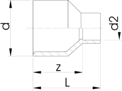 Bild von +GF+ Reduktion PVC-U metrisch, Grösse: 10‑ 8, Art.Nr.: 721910325