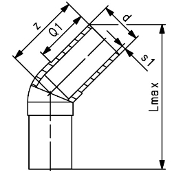 Bild von +GF+ ELGEF Plus Winkel 45° PE100 d20-315mm / SDR11 / Langschenklige Version, de mm: 20, Art.Nr.: 753151006