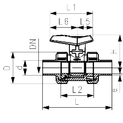 Bild von +GF+ ecoFIT Kugelhahn Typ 542 PVC-U Mit Stumpfschweissstutzen PE100 - SDR11 metrisch Mit PE Kugeldichtung, d mm: 25, Art.Nr.: 161541783