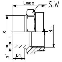 Bild von +GF+ ecoFIT Übergangsmuffe PE100 d20-63mm / SDR11 / Innengewinde Rp, d mm: 32, Art.Nr.: 753910268