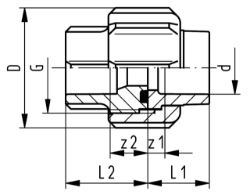 Bild von +GF+ PROGEF Standard Verschraubung (PN10), Grösse: 20, Art.Nr.: 727510156