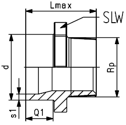 Bild von +GF+ ecoFIT Übergangs-Nippel PE100 d20-63mm / SDR11 / Aussengewinde R, d mm: 50, Art.Nr.: 753910560