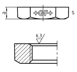 Bild von +GF+ 310a Gegenmutter, plangedreht, ISO/EN P4, G...B ″: 1/2, Art.Nr.: 770309204