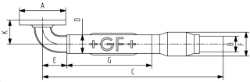 Bild von +GF+ GEBEF Typ 1140 Festflansch 90° INOX, B mm: 75, Art.Nr.: 775011401