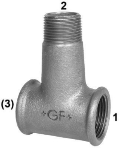 Bild von +GF+ 137 T-Stück für Verteilbatterie, Abzweig reduziert, Dim. (1-2): 11/2" ‑ 1", Art.Nr.: 770137219