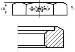 Bild von +GF+ 312 Gegenmutter mit Aussparung, ISO/EN P4, G...B ″: 1 1/2, Art.Nr.: 770312208