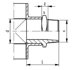 Bild von +GF+ PROGEF Standard Übergangs-Nippel Metrisch R (PN10), Grösse: 32‑1", Art.Nr.: 727910508