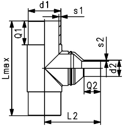 Bild von +GF+ ELGEF Plus T 90° reduziert PE100 d25-400mm / SDR11 / mit angeschweisster Reduktion / Langschenklige Version, d mm: 25, Art.Nr.: 753201002