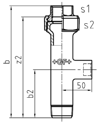 Bild von +GF+ 338 Verschraubungsstutzen, flach dichtend, Dimension ″: 3/4", Art.Nr.: 770338220